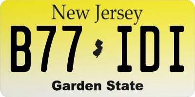 NJ license plate B77IDI