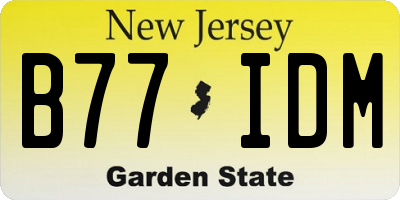 NJ license plate B77IDM