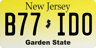 NJ license plate B77IDO