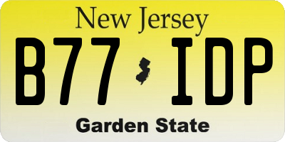 NJ license plate B77IDP