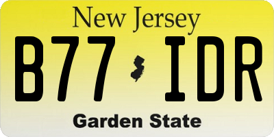 NJ license plate B77IDR