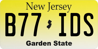 NJ license plate B77IDS