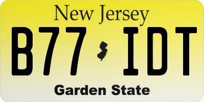 NJ license plate B77IDT