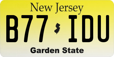 NJ license plate B77IDU