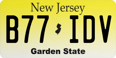 NJ license plate B77IDV