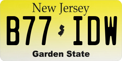 NJ license plate B77IDW