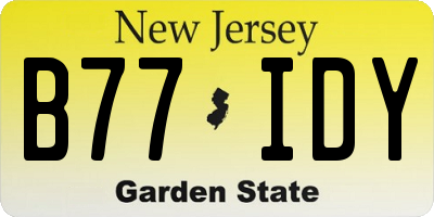 NJ license plate B77IDY
