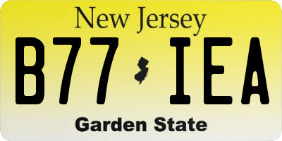 NJ license plate B77IEA