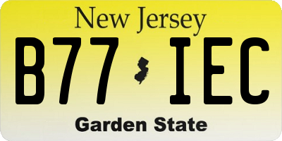 NJ license plate B77IEC