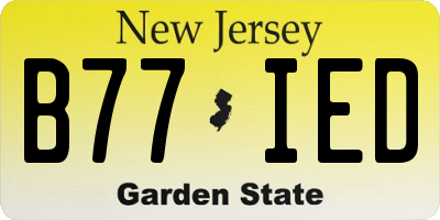 NJ license plate B77IED