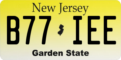 NJ license plate B77IEE