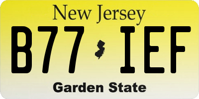 NJ license plate B77IEF