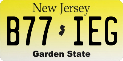 NJ license plate B77IEG