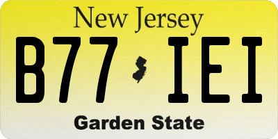 NJ license plate B77IEI