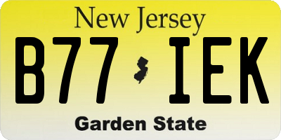 NJ license plate B77IEK