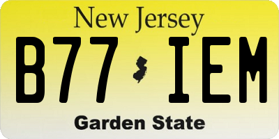 NJ license plate B77IEM
