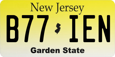 NJ license plate B77IEN