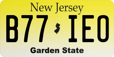 NJ license plate B77IEO