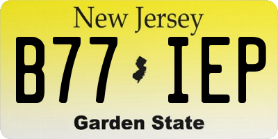 NJ license plate B77IEP