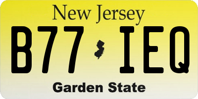 NJ license plate B77IEQ