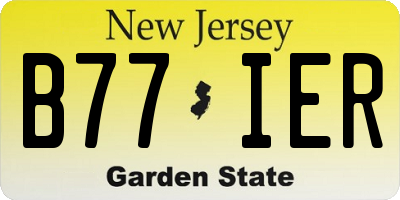 NJ license plate B77IER