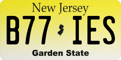 NJ license plate B77IES