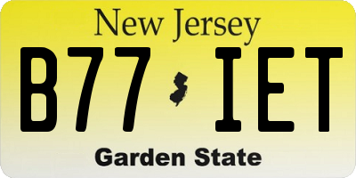 NJ license plate B77IET