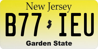 NJ license plate B77IEU