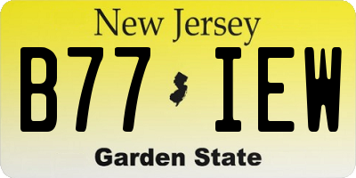 NJ license plate B77IEW