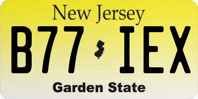 NJ license plate B77IEX