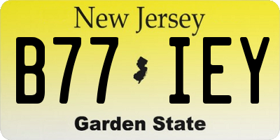 NJ license plate B77IEY