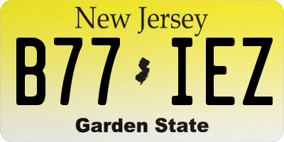 NJ license plate B77IEZ