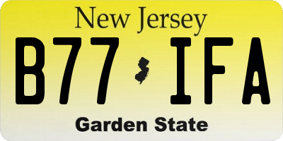 NJ license plate B77IFA