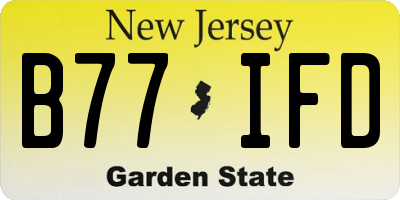 NJ license plate B77IFD