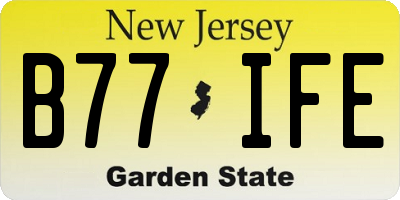 NJ license plate B77IFE