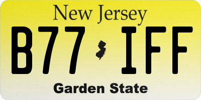 NJ license plate B77IFF