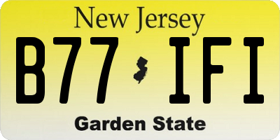 NJ license plate B77IFI