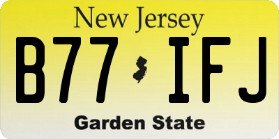 NJ license plate B77IFJ