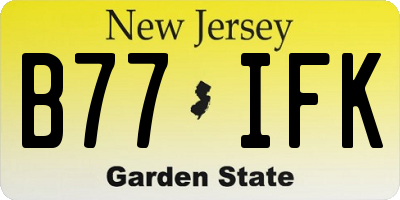 NJ license plate B77IFK