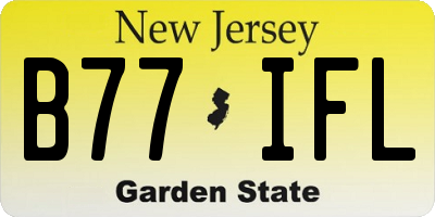 NJ license plate B77IFL