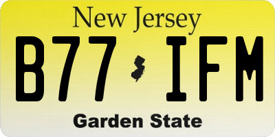 NJ license plate B77IFM