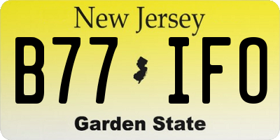 NJ license plate B77IFO