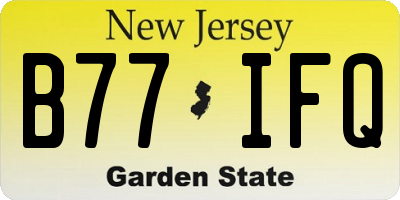 NJ license plate B77IFQ