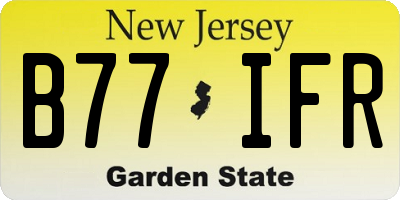 NJ license plate B77IFR