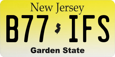 NJ license plate B77IFS