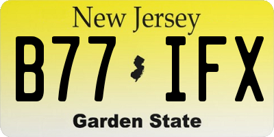 NJ license plate B77IFX