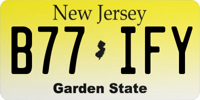 NJ license plate B77IFY