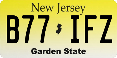 NJ license plate B77IFZ