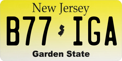 NJ license plate B77IGA