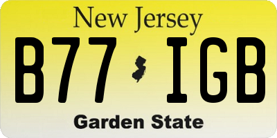 NJ license plate B77IGB